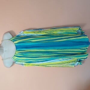 Anthony Richard Striped Multicolored Braided Straps Lined Dress L/XL